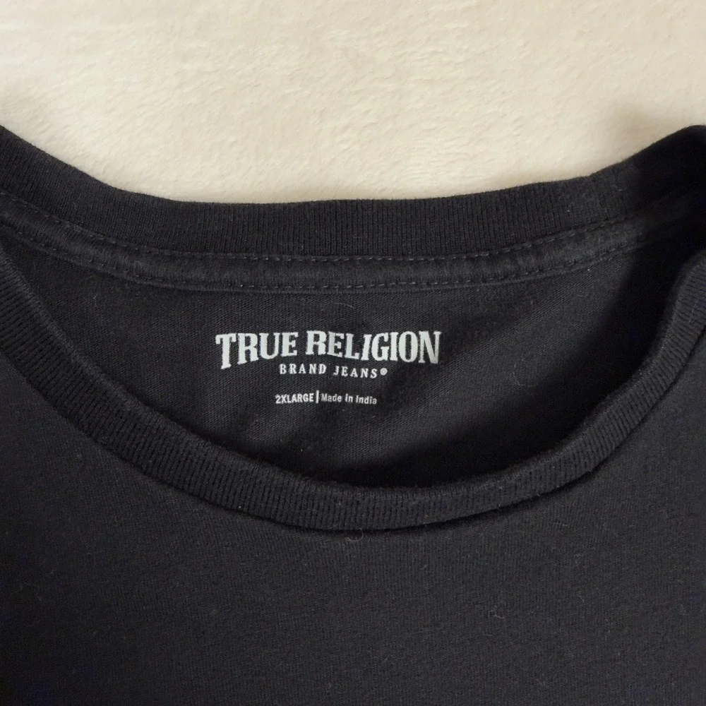 True Religion SS Resort Patch Tee Black Crewneck Graphic T-Shirt 2XL